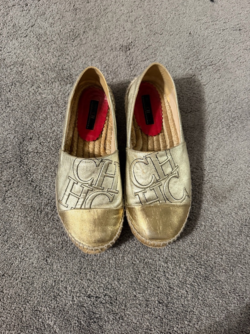 Carolina Herrera Gold Espadrilles